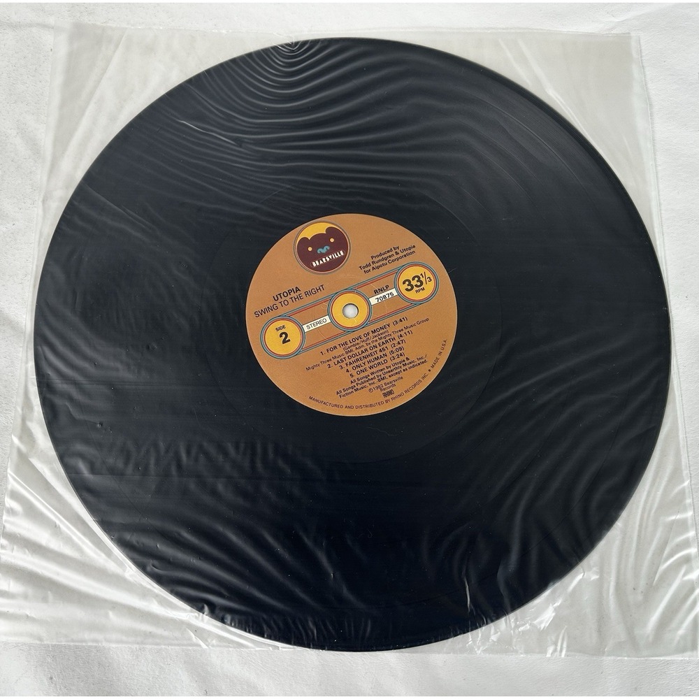 Todd Rundgren's Utopia Swing to the Right Album LP 1982 Used Bearsville Records - Picture 4 of 4